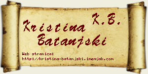 Kristina Batanjski vizit kartica